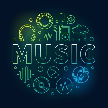 Müzik vektör çizim veya simge renkli