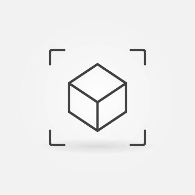 AR küp doğrusal simgesi. Vektör artar gerçeklik sembolü