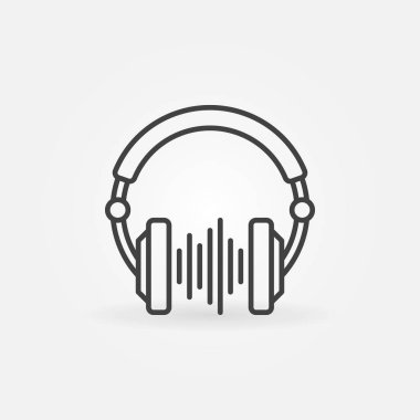 DJ kulaklık ses dalgası vektör yaratıcı satırı simgesi