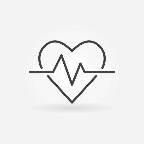 Heartbeat vector icon. Heart rate concept outline symbol — Stock Vector