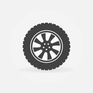 Araba tekerlek lastiği vektör simge veya logosu ile
