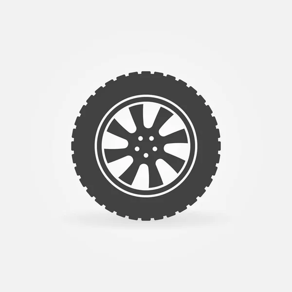 Auto wiel met band vector pictogram of logo — Stockvector