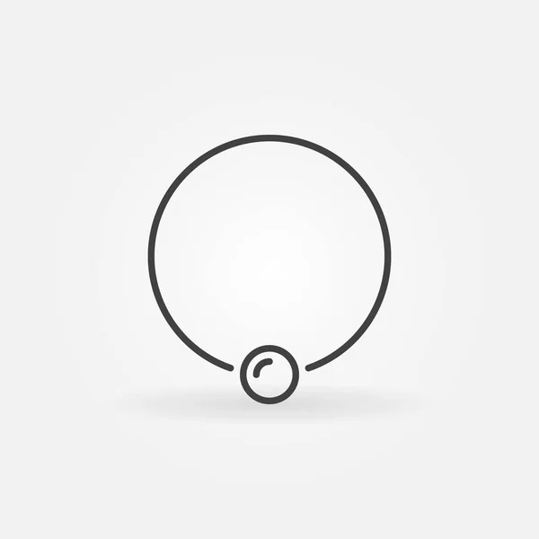 Icono del contorno del anillo cautivo. Vector piercing anillo de joyería símbolo — Vector de stock