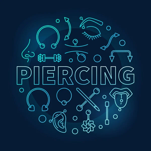 Piercing blue vector round illustration on dark background — Stock Vector