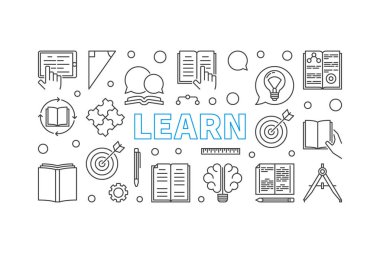 Vektör kavramı çizimde ince çizgi stilini öğrenmek