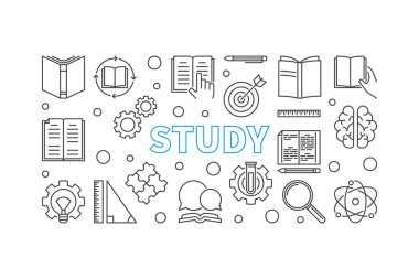 Vektör eğitim anahat çizim veya afiş çalışması