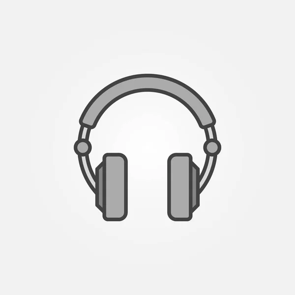 Auriculares grises over-ear icono de vector simple o logotipo — Archivo Imágenes Vectoriales