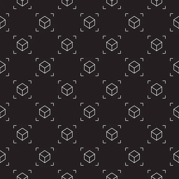 Cube motif vectoriel sans couture sombre. Contexte AR — Image vectorielle