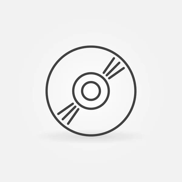 CD vector concept overzicht pictogram. Compact disc-symbool — Stockvector