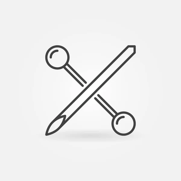 De nld met barbell lineaire icon - vector piercings concept teken — Stockvector