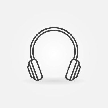 Kulaklık izole vektör modern simgesinde ince çizgi stili