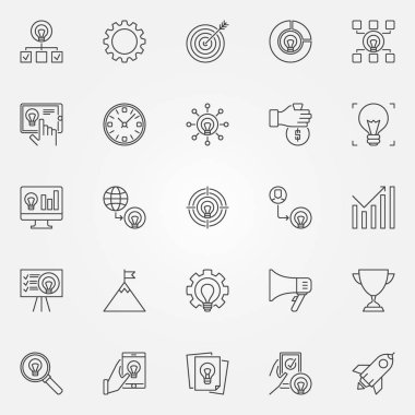 Başlangıç simgeleri ayarlayın. Vektör başlangıç iş Seviyelendirme simgeleri