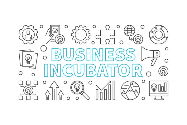 Business Inkubator horizontaler Vektor lineares Banner — Stockvektor