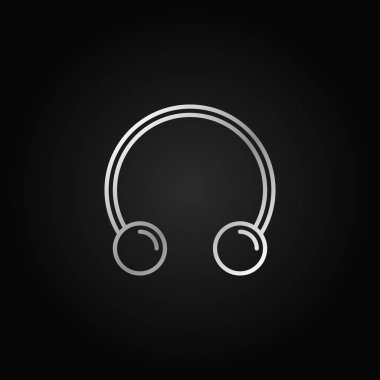 Dairesel Barbell at nalı gümüş doğrusal vektör simgesi