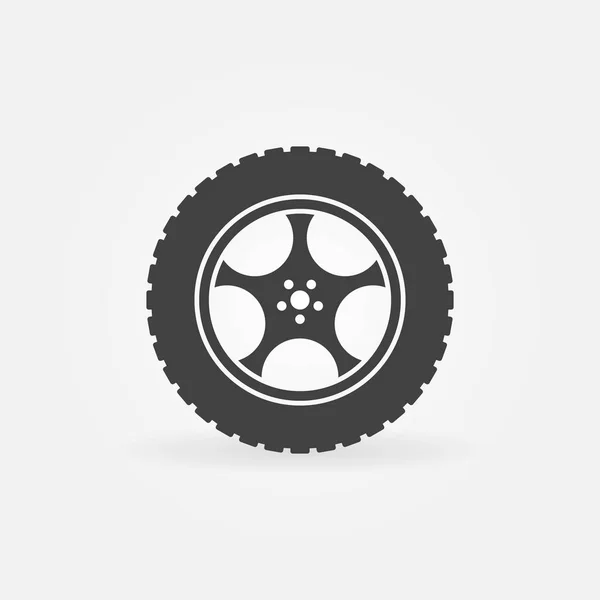 Vector car wheel with tyre concept icon — Stock Vector