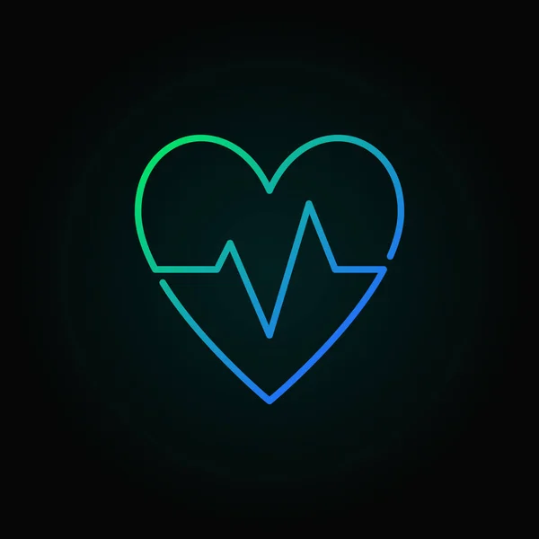 Icono azul vector latido del corazón. Frecuencia cardíaca mínimo símbolo o logotipo — Vector de stock