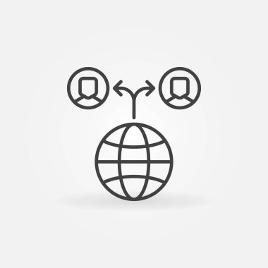 Dış kaynak satırı vektör simgesi. Modern sembolü