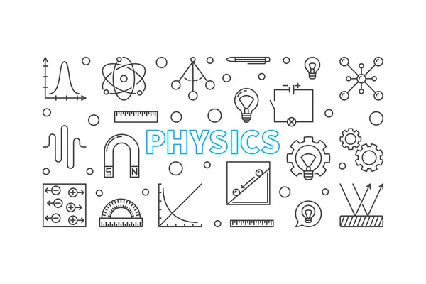 Fysik vektor horisontell banderoll. Science illustration — Stock vektor