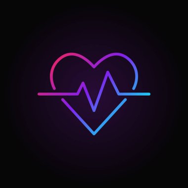 Kalp atışı vektör renkli simge. Kalp hızı anahat simgesini 