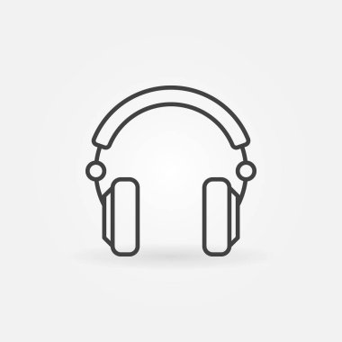 Aşırı kulak kulaklıklar anahat simgesini veya simge vektör