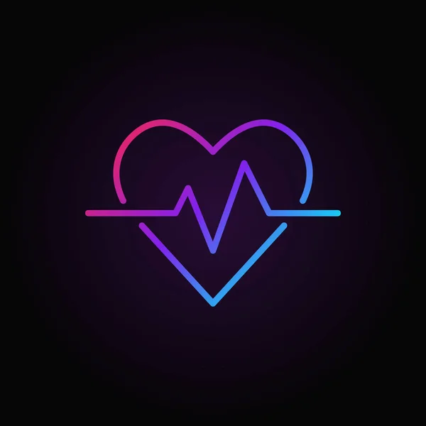 Srdeční vektor Barevná ikona. Symbol osnovy srdeční frekvence — Stockový vektor