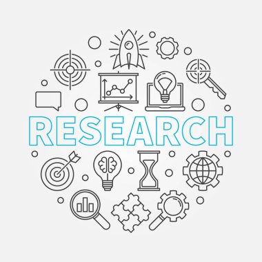 Araştırma Anahat vektör çizim yuvarlak