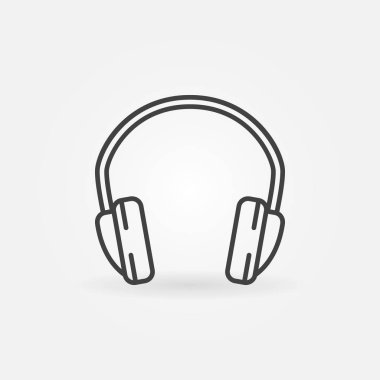 Kulaklık izole vektör en az simgesinde ince çizgi stili 