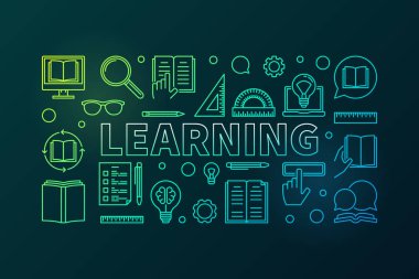 Vektör öğrenme kavramı eğitim illüstrasyon renkli