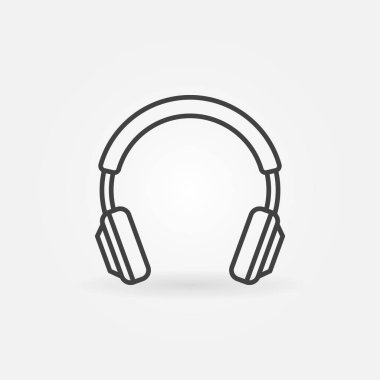 Kulaklık izole satırı simgesi. Vektör kulaklık işareti kavramı