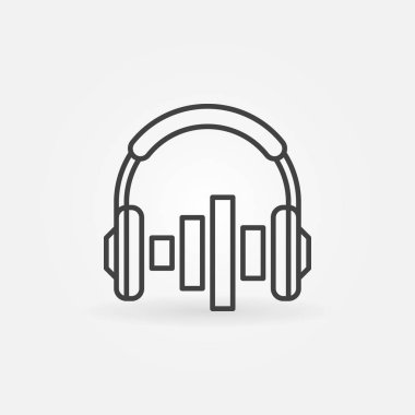 Ekolayzer anahat simgesi olan kulak kulaklıklar üzerinde