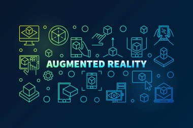 Artırılmış gerçeklik renkli afiş ar satırı kutsal kişilerin resmi ile yapılan