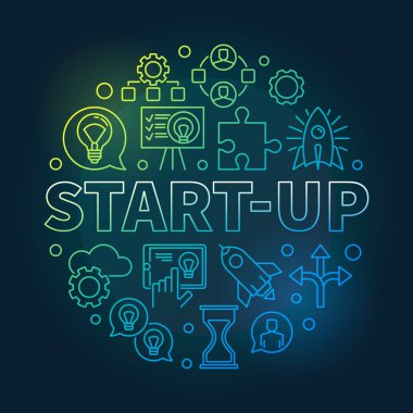 Başlangıç dairesel renkli vektör çizim içinde çizgi stili