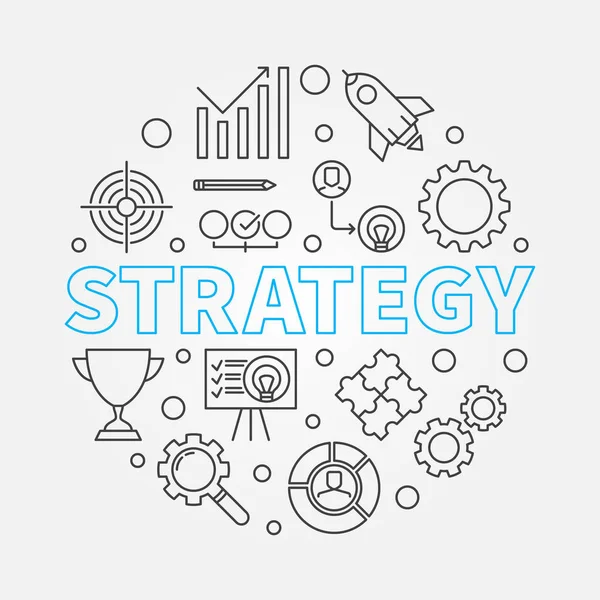 Stratégia kerek szerkezeti vektoros illusztráció — Stock Vector
