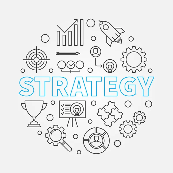 Estratégia delineamento redondo ilustração vetorial —  Vetores de Stock