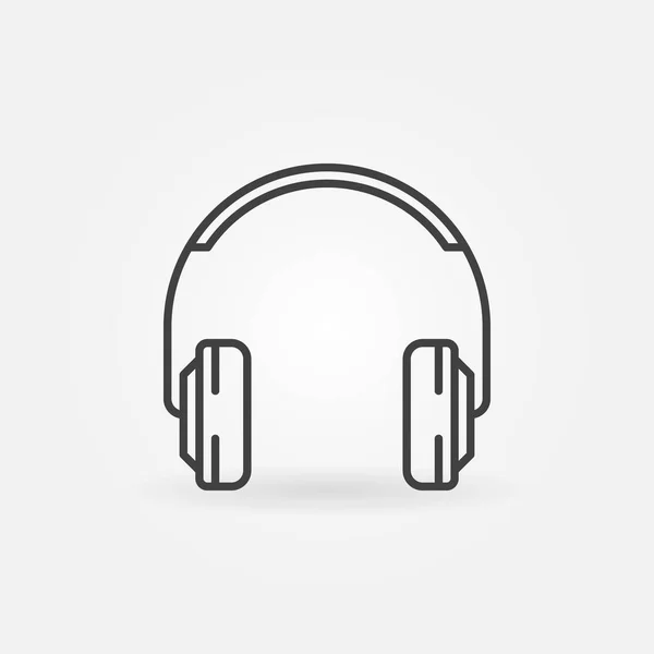 Słuchawki nauszne wektor minimalny ikony w stylu cienkich linii — Wektor stockowy