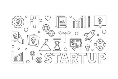 Başlangıç vektör yatay şekil veya çizgi stilini afiş