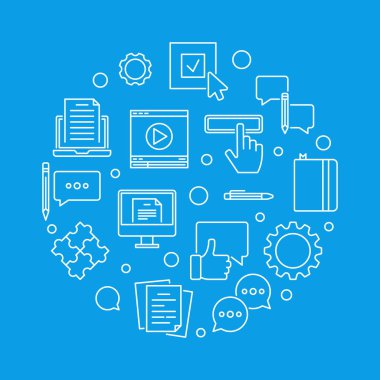 İçerik yuvarlak vektör ince çizgi çizim