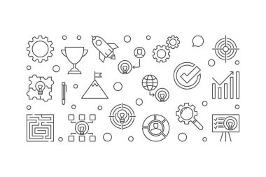 Strateji Anahat vektör yatay çizim veya afiş