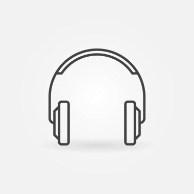 İnce çizgi stili kulaklık basit vektör simgesi