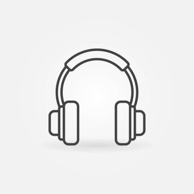 Kulak içi kulaklıklar vektör kavramı simgesinde ince çizgi stili