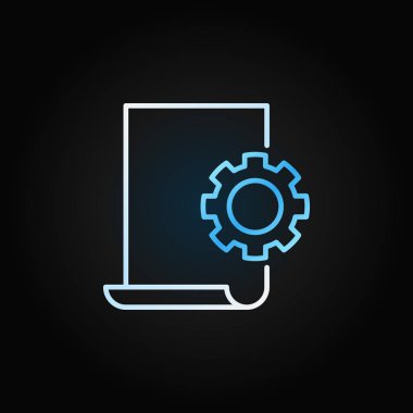 Belge Ayarları doğrusal parlak vektör simgesi veya işareti