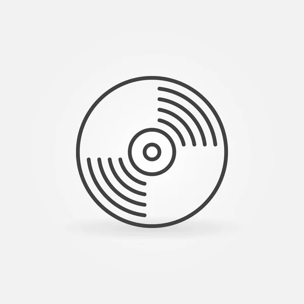 Icono de vector de registro de vinilo en estilo de línea fina — Vector de stock