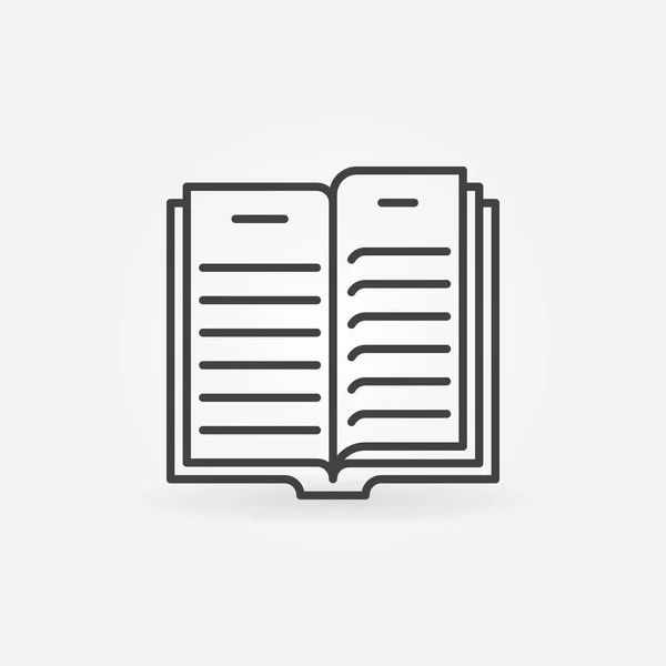 Ícone de esboço de livro aberto - símbolo de conceito de livro vetorial ou logotipo — Vetor de Stock