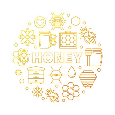 Tatlım vektör yuvarlak sarı anahat yaratıcı illüstrasyon