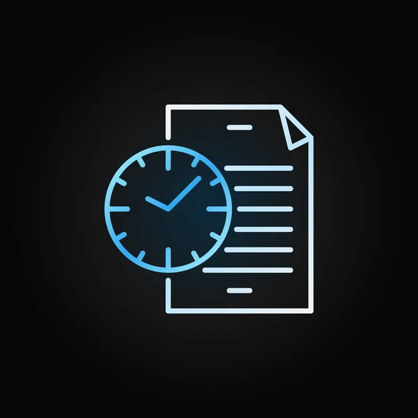 Έγγραφο με μπλε ρολόι εικονίδιο. Διανυσματικό αρχείο με ένδειξη ώρας — Διανυσματικό Αρχείο