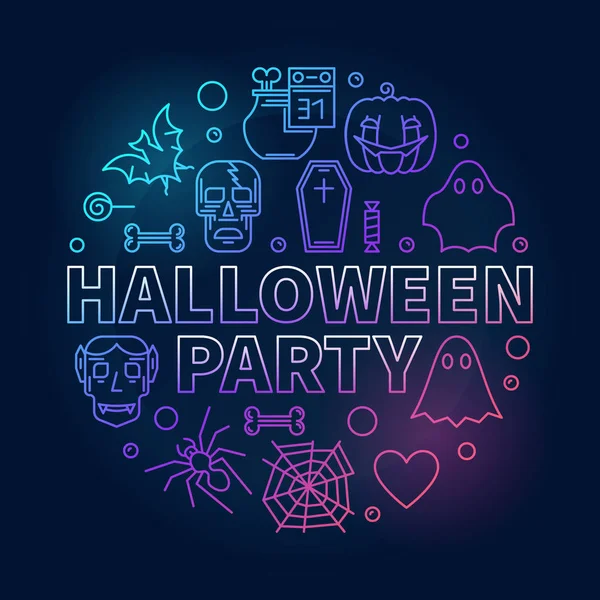 Illustration vectorielle ronde de fête d'Halloween — Image vectorielle