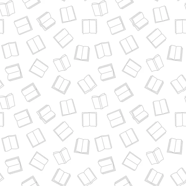 Libro vector mínimo patrón sin costura en estilo de línea delgada — Vector de stock