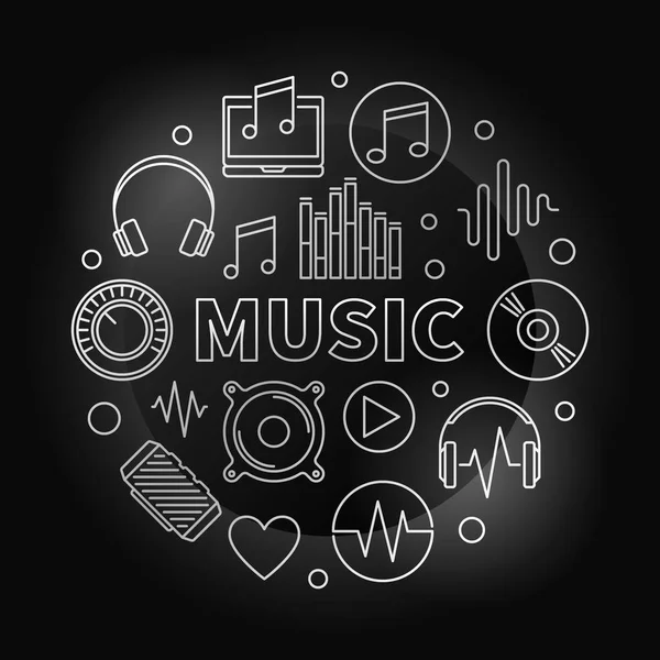 Music vector modern illustration made with outline icons — Stock Vector