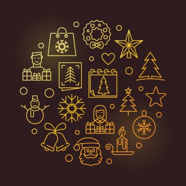 2019 yeni yıl vektör altın hat illüstrasyon veya tebrik kartı