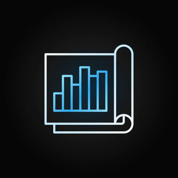 Geschäftsbericht Umriss Vektor Farbiges Symbol Dokument Mit Balkendiagramm Lineares Symbol — Stockvektor